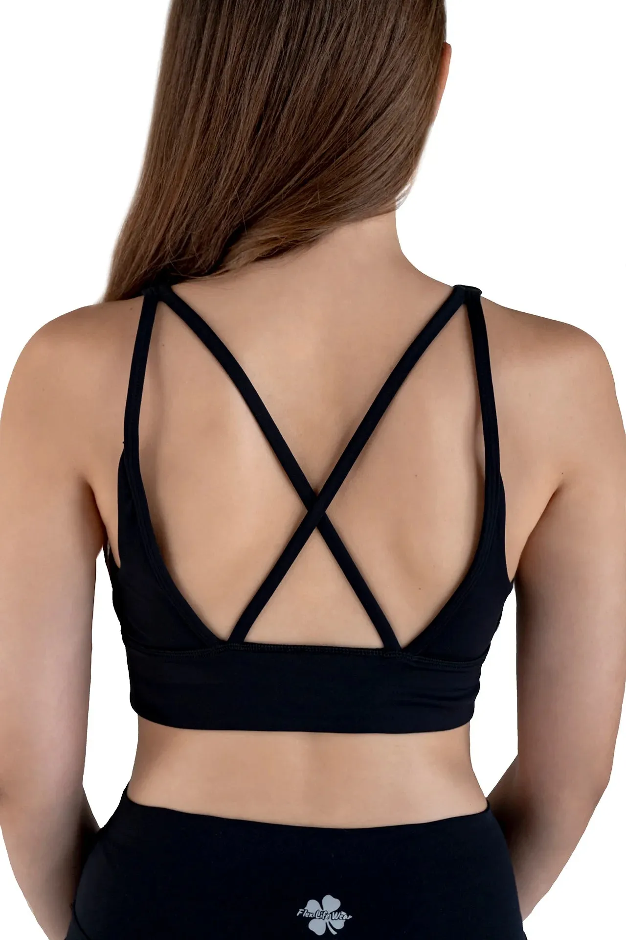 Strappy Cross Back Sports Bra