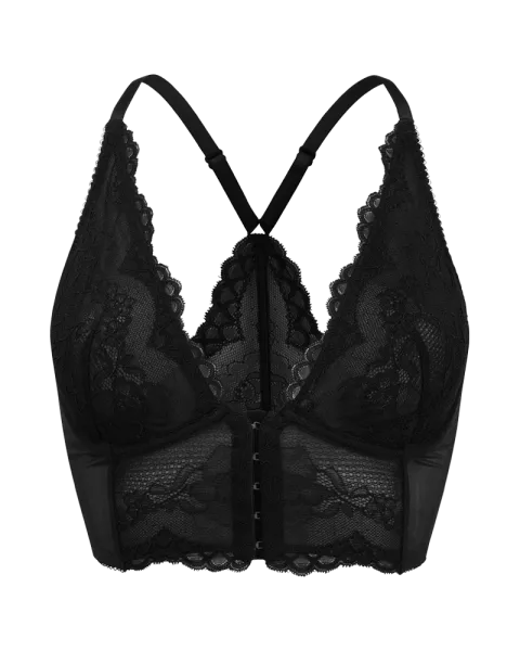 Superboost Lace Deep V Bralet - Black -