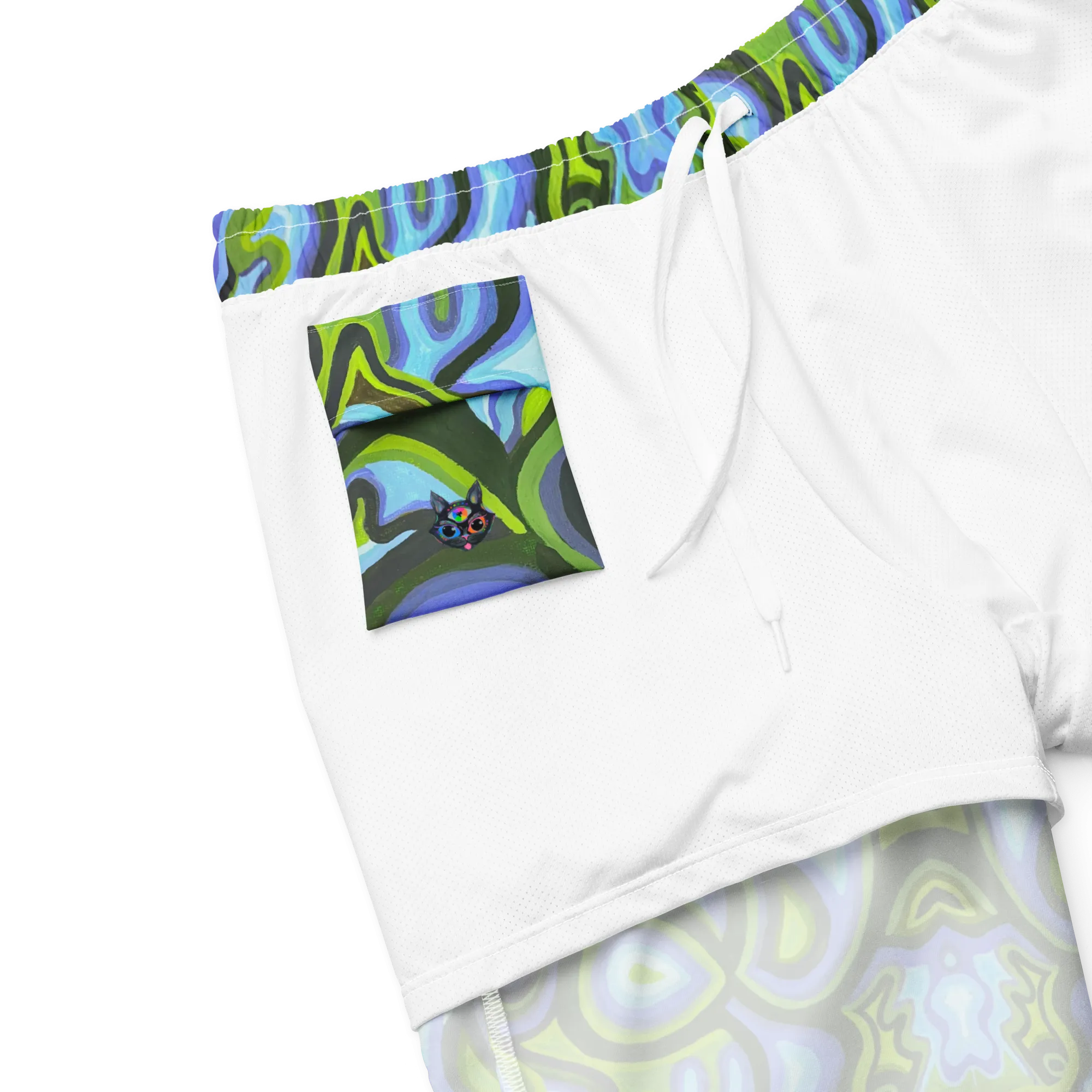 Swim Trunks ( Secret Internal Pocket)- "Gaia" Design