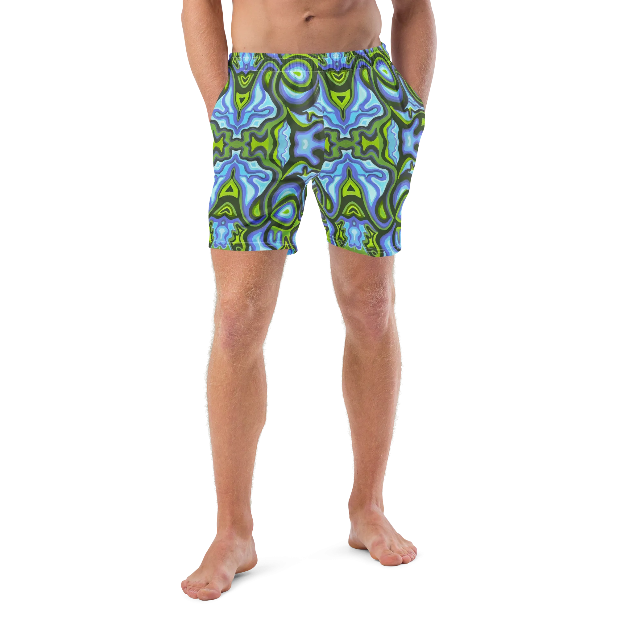 Swim Trunks ( Secret Internal Pocket)- "Gaia" Design