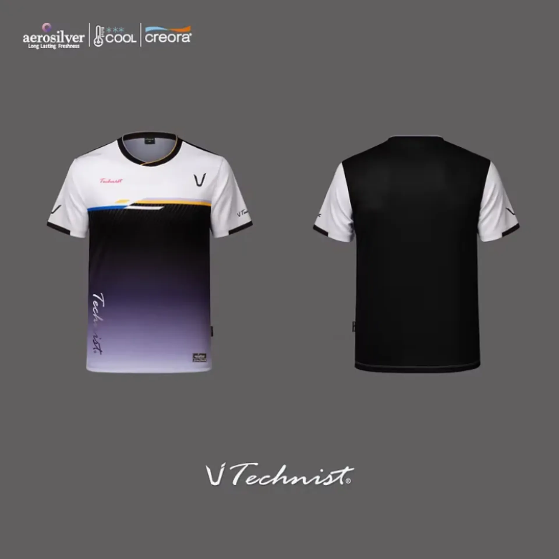 Technist TNT5521 Men's Game Shirt [Deep Purple, Black & White]
