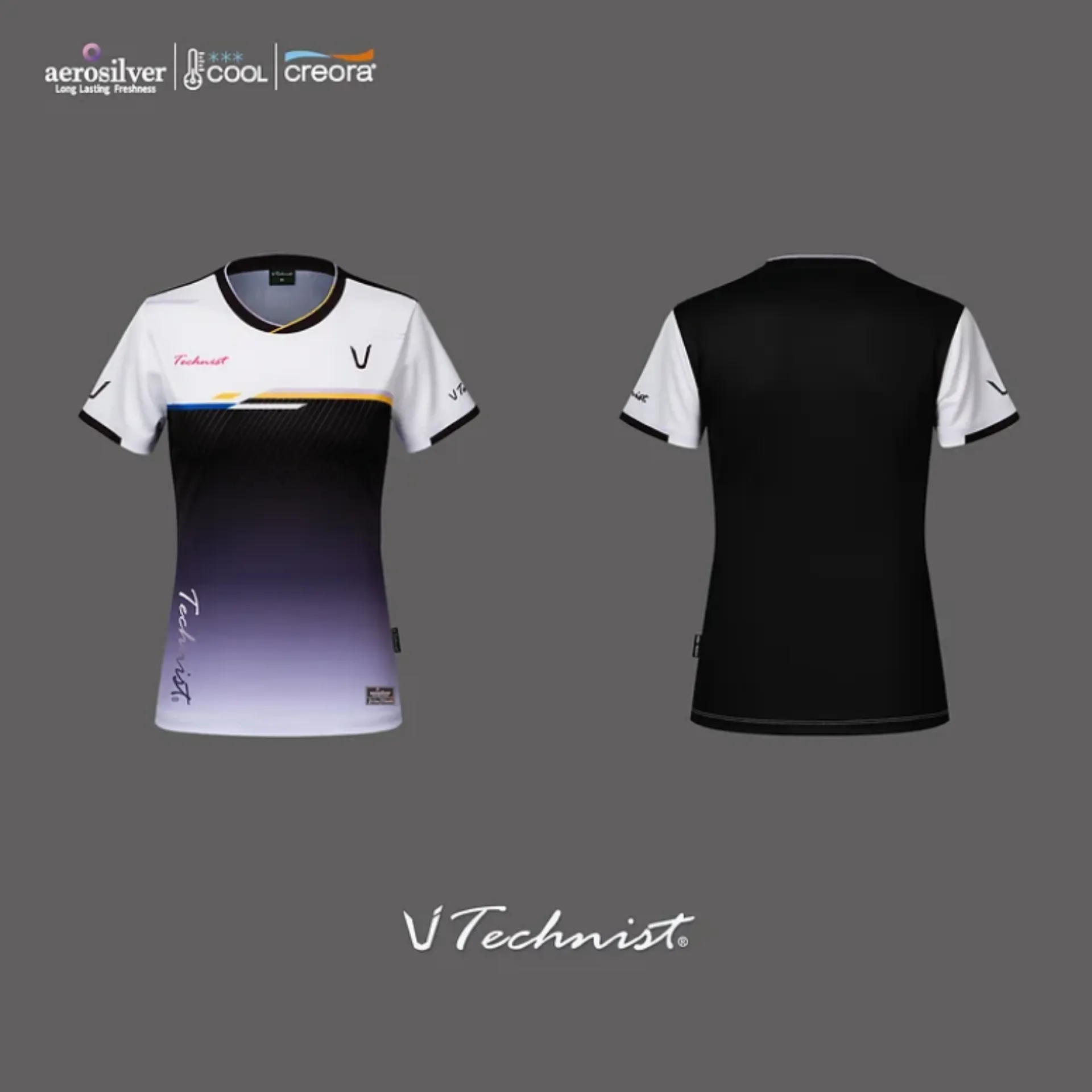 Technist TNT5521 Women's Game Shirt [Deep Purple, Black & White]