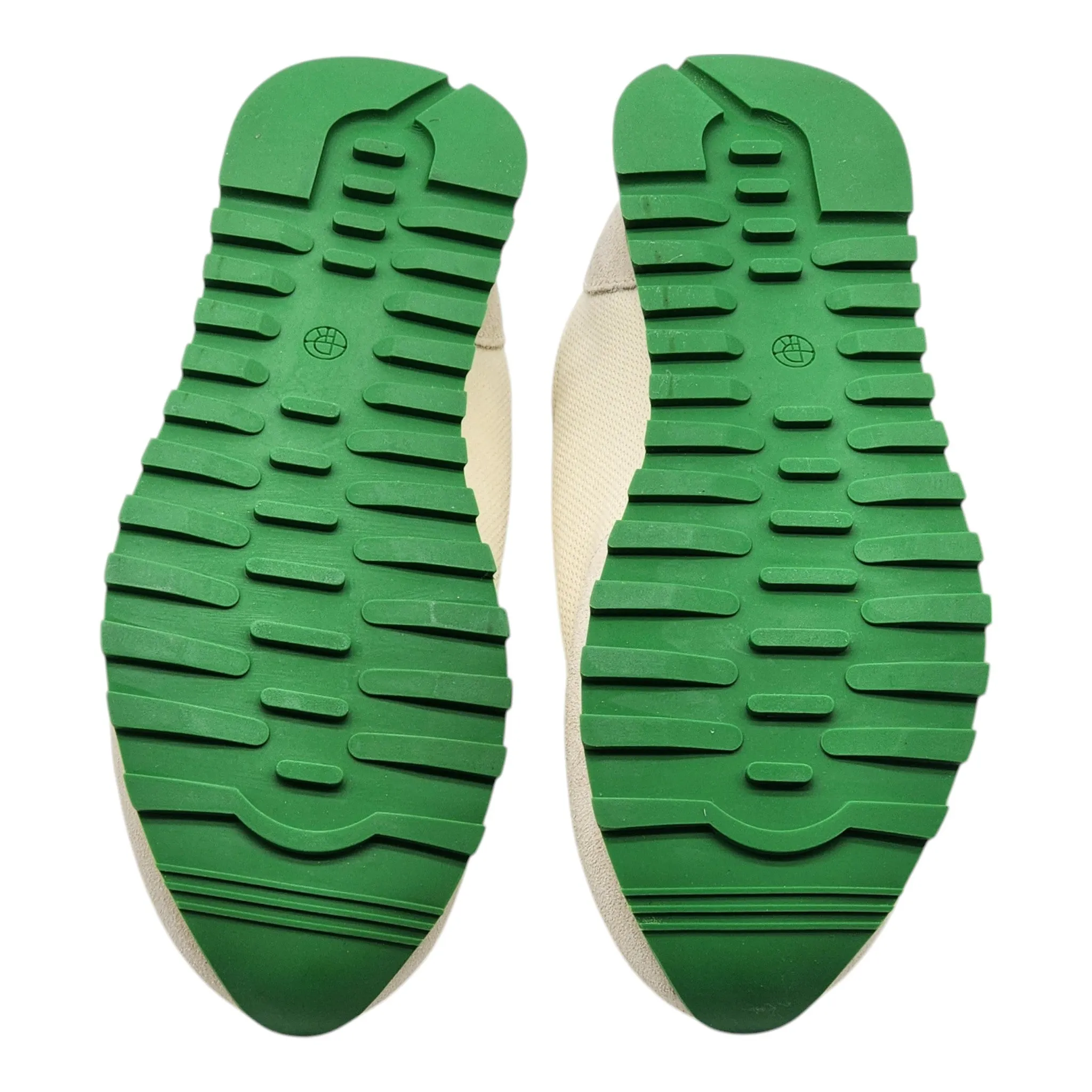 The Row Owen Runner Sneakers - Mesh and Suede - Beige/Green 37.5