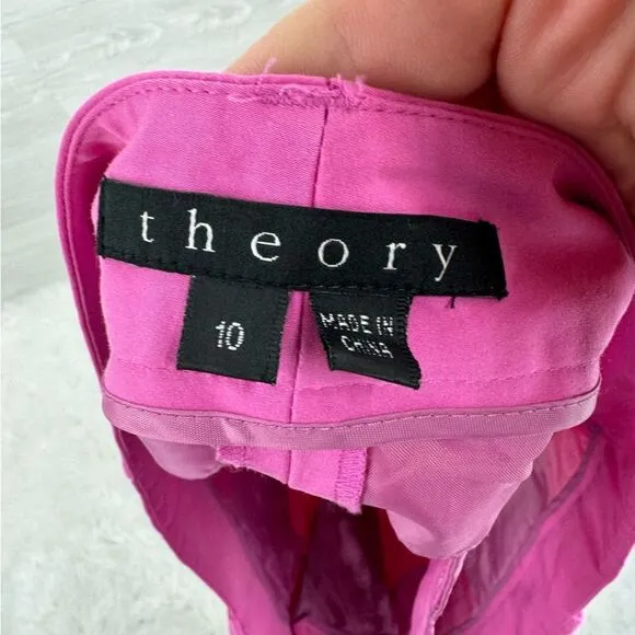 Theory Naria Discreet Mid-Rise Cotton Blend Shorts