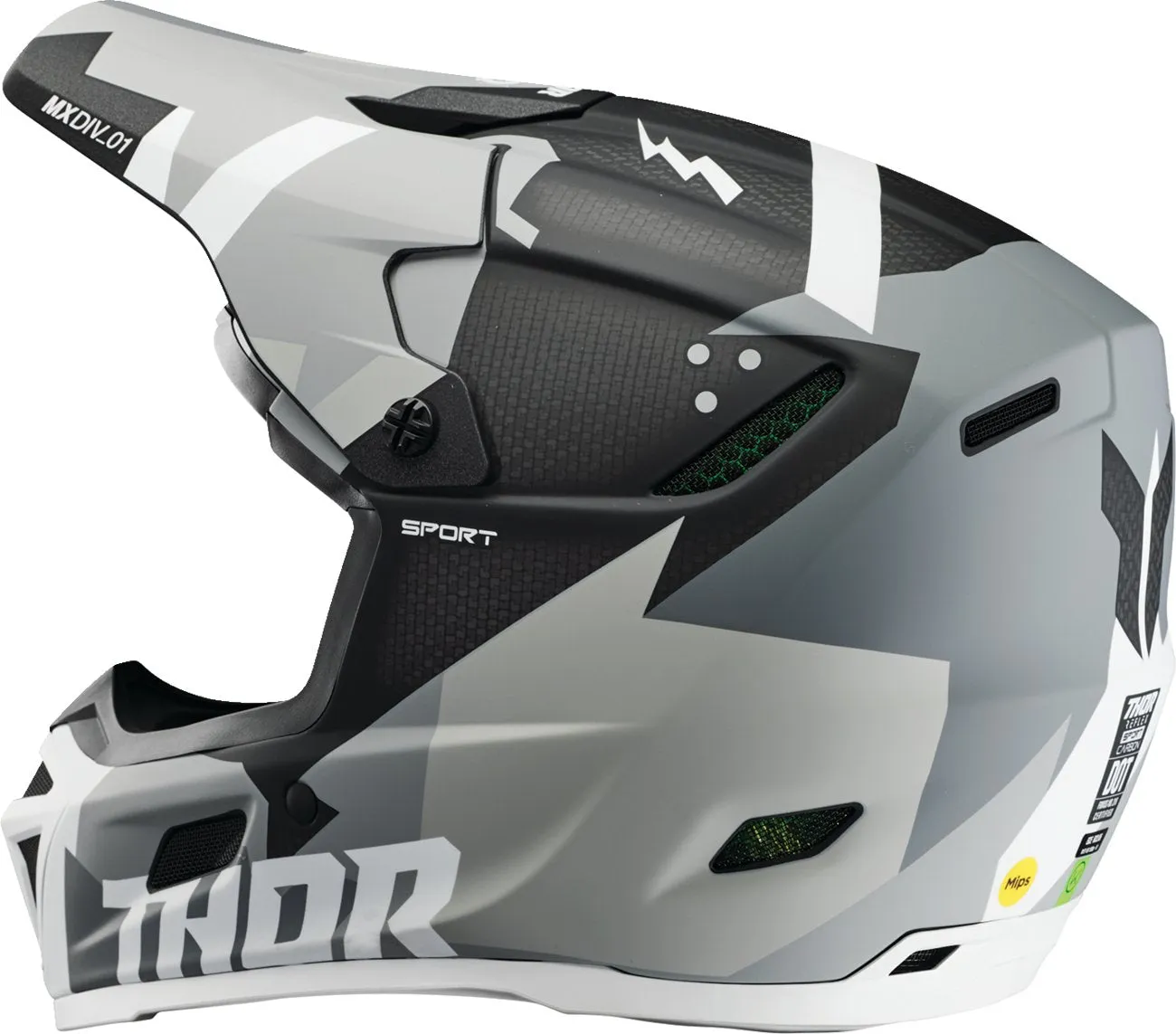 THOR Reflex Sport Helmet - MIPS - Carbon Brave - Gray/White