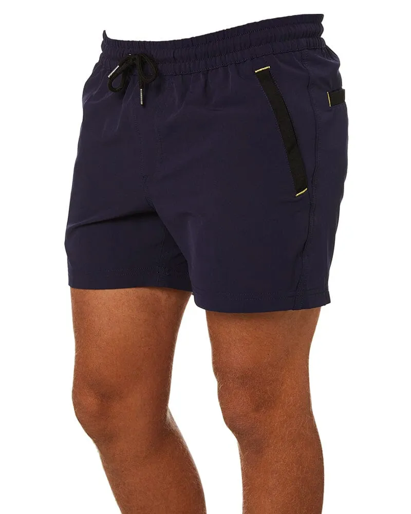 Tradies Flex And Move 4-Way Stretch Elastic Short 4 Value Pack - Navy