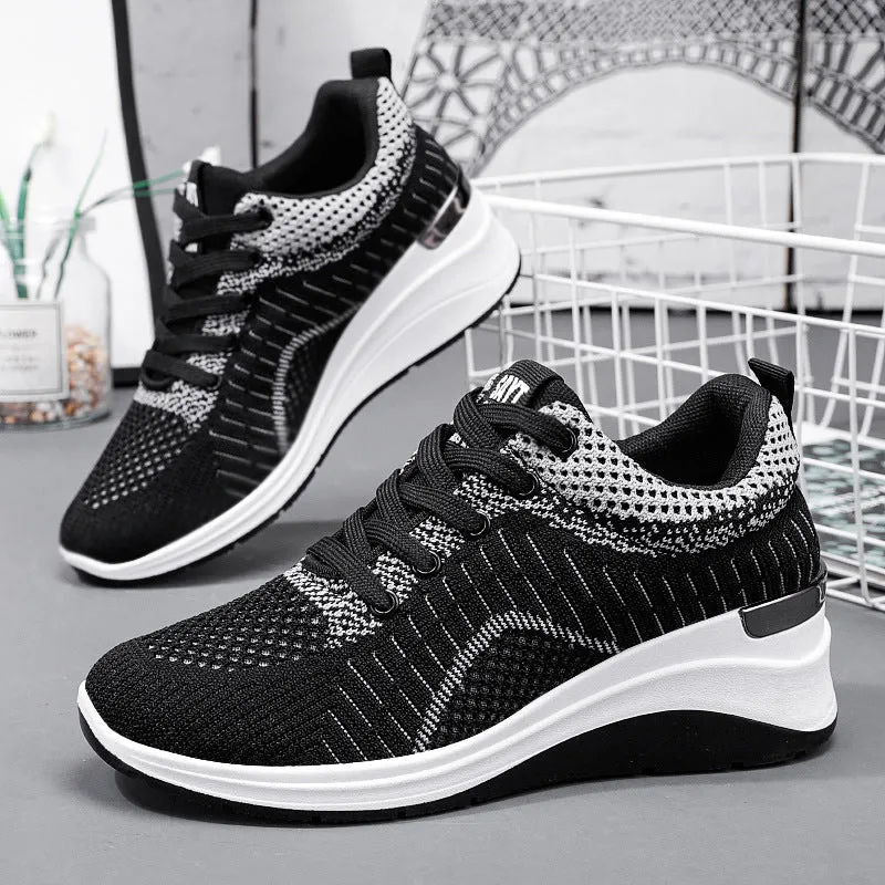 Two-Tone Casual Sneakers with Cushioned Air Cushion Sole for Women