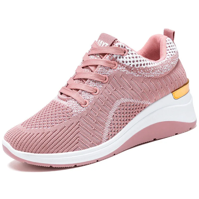 Two-Tone Casual Sneakers with Cushioned Air Cushion Sole for Women