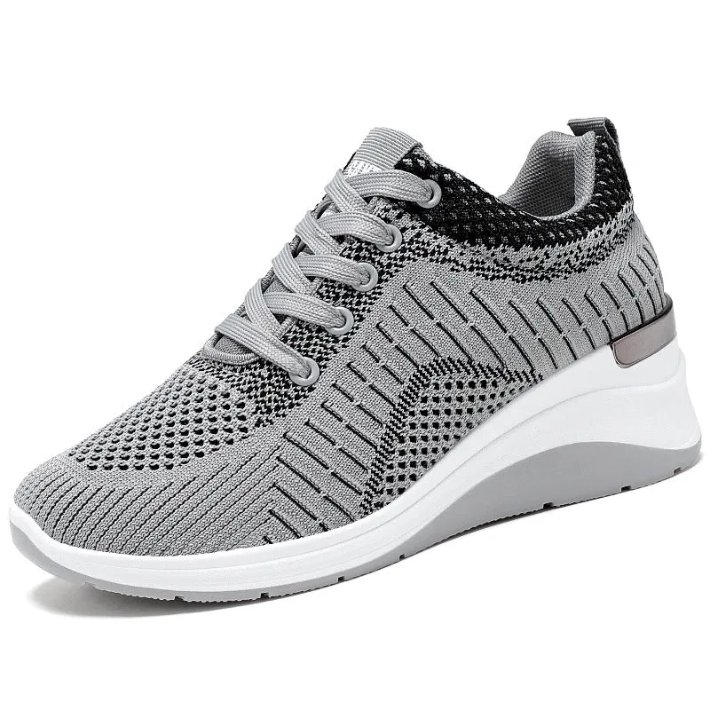 Two-Tone Casual Sneakers with Cushioned Air Cushion Sole for Women