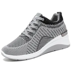 Two-Tone Casual Sneakers with Cushioned Air Cushion Sole for Women