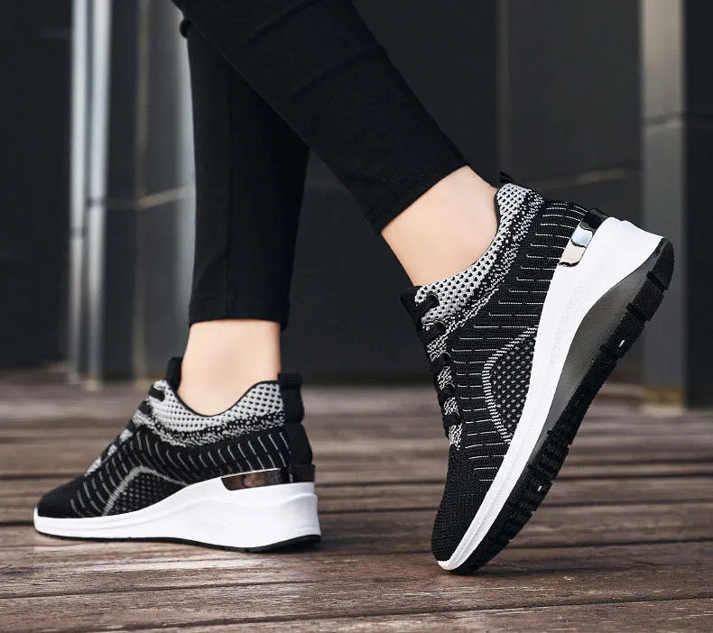 Two-Tone Casual Sneakers with Cushioned Air Cushion Sole for Women