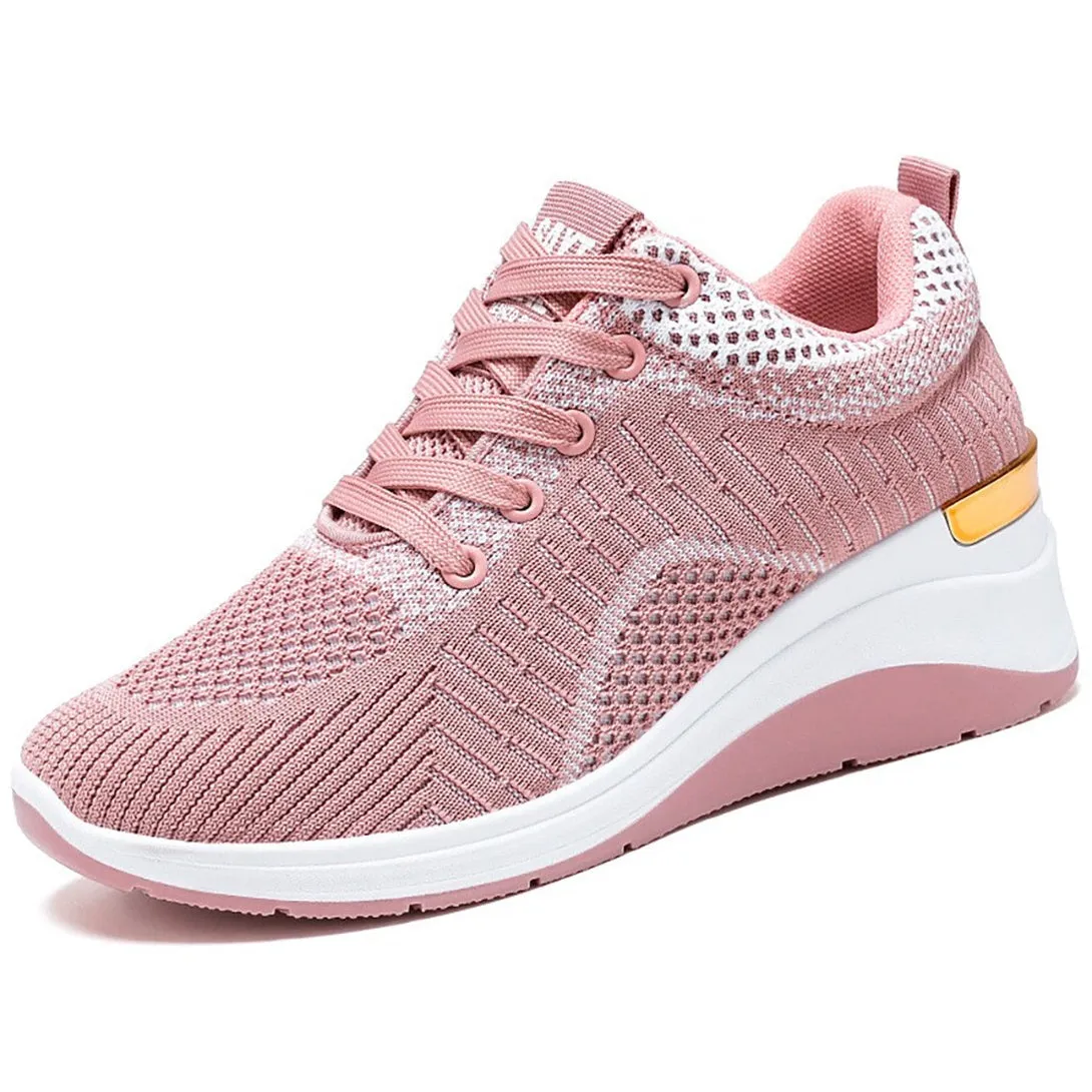 Two-Tone Casual Sneakers with Cushioned Air Cushion Sole for Women