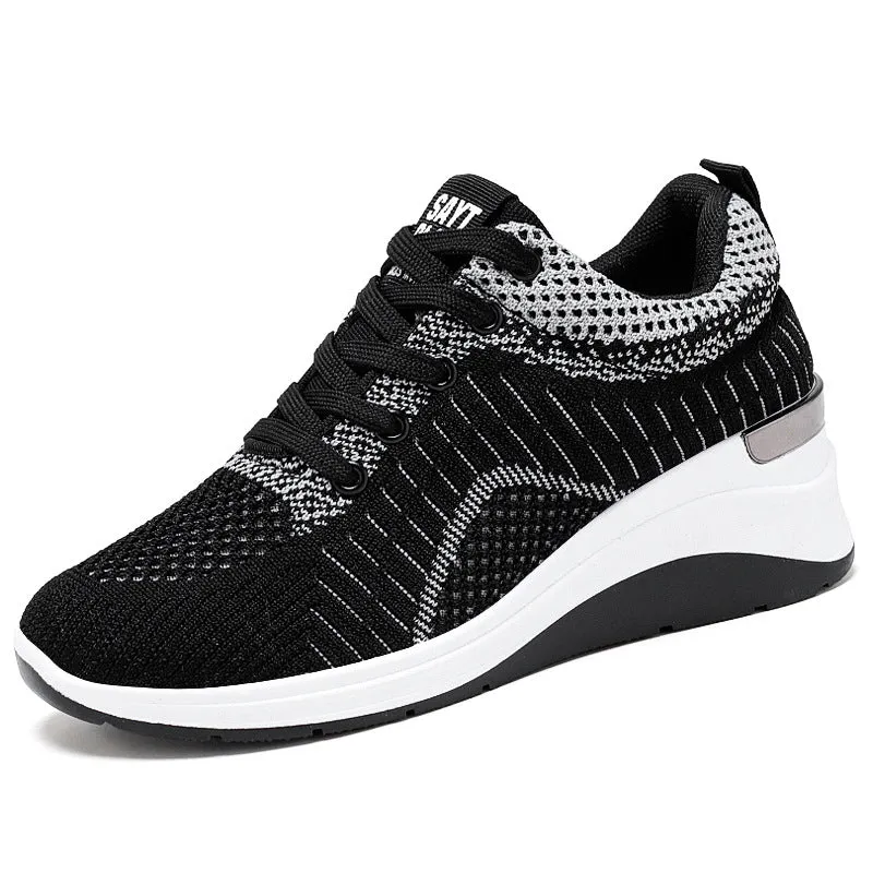 Two-Tone Casual Sneakers with Cushioned Air Cushion Sole for Women