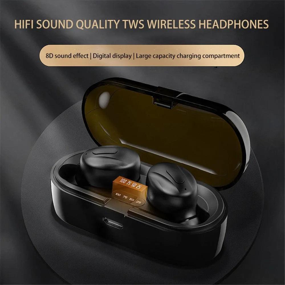 TWS Wireless Bluetooth Headphones 5.0 Earphones With Microphone Sport Waterproof