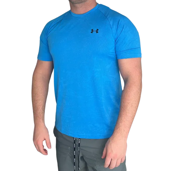 Under Armour Velocity Jacquard Camo T-Shirt - Ether Blue