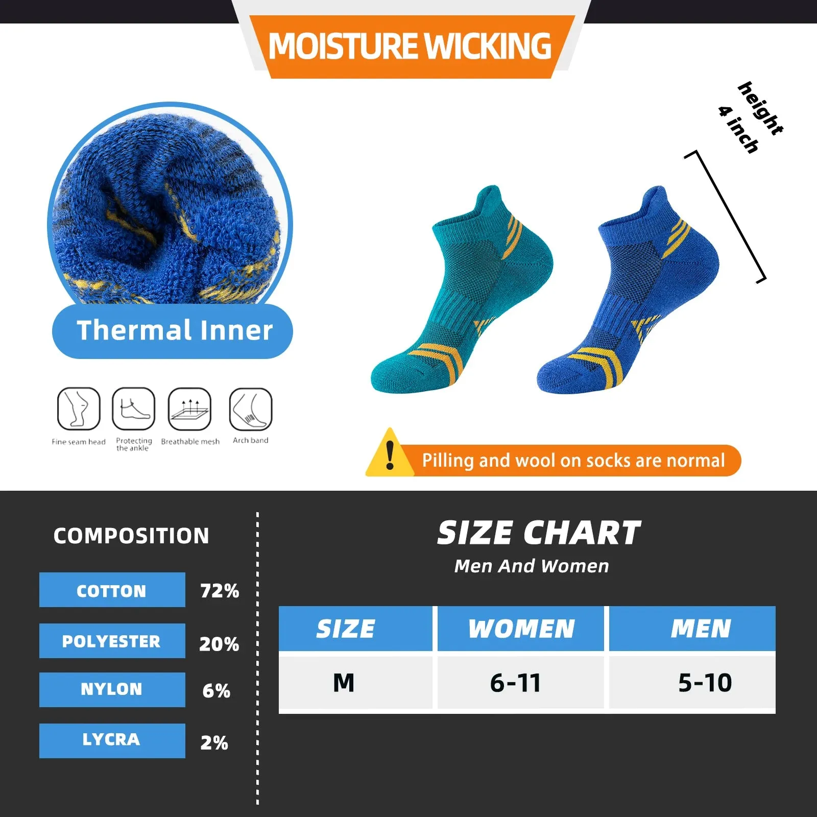 Unisex Moisture Wicking Compression Socks