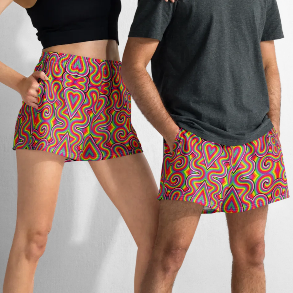 Unisex Running Shorts (Recycled Material)- "Dopamine" Design