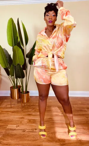 VIBRANT SHORTS SET (ORANGE)