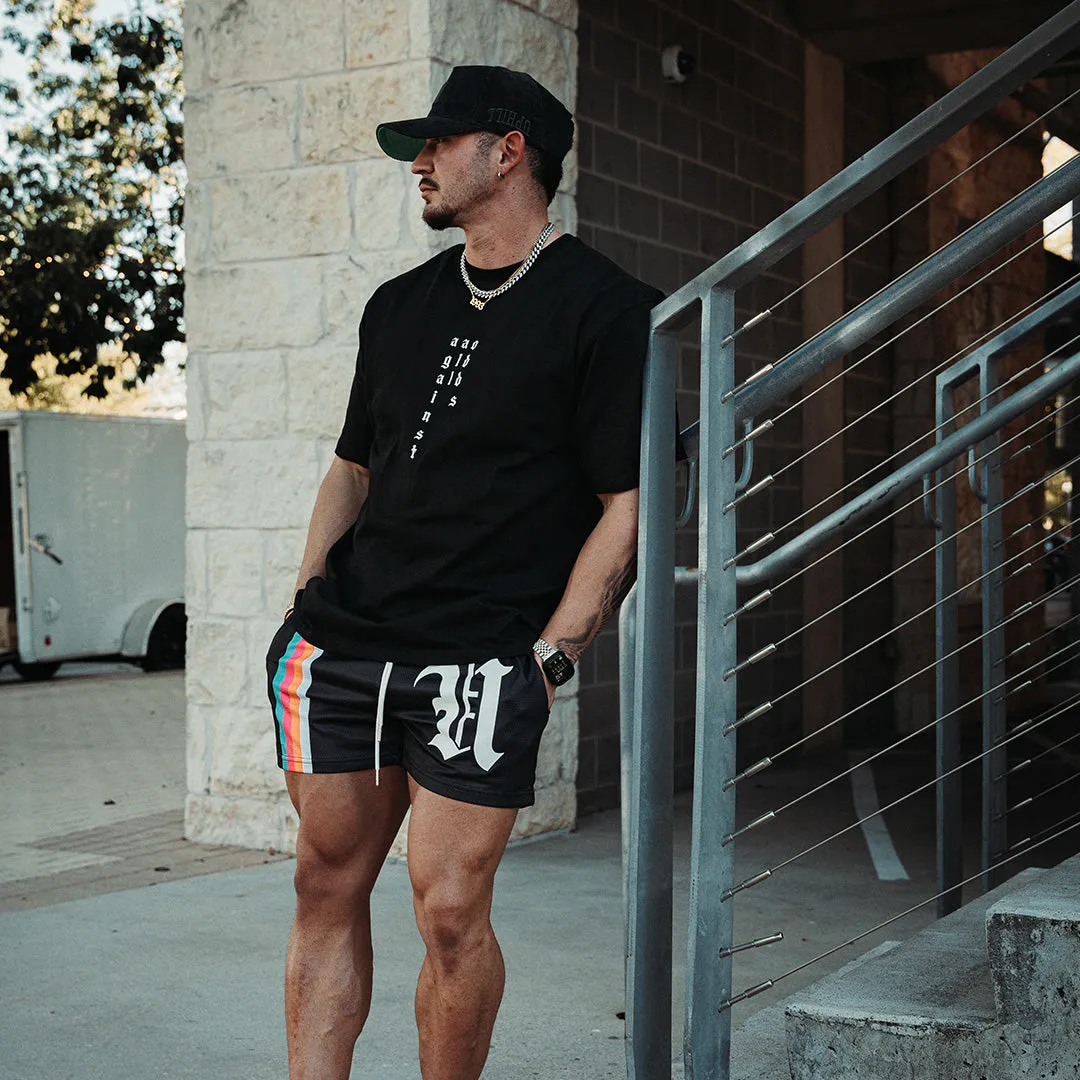 Vintage Stripe Shorts - Black