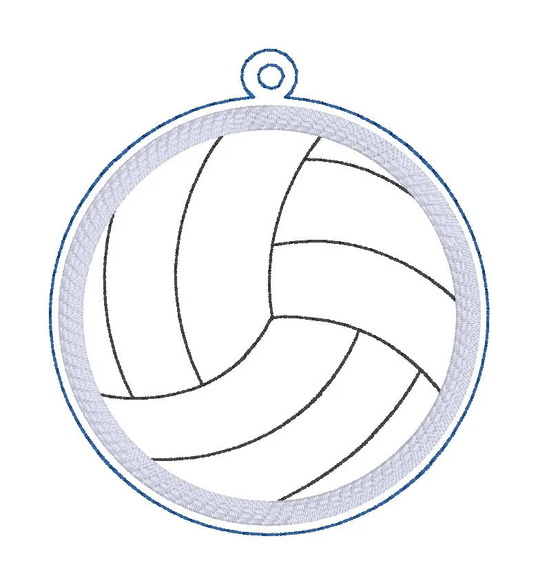 Volleyball Applique bookmark/bag tag/ornament machine embroidery design DIGITAL DOWNLOAD