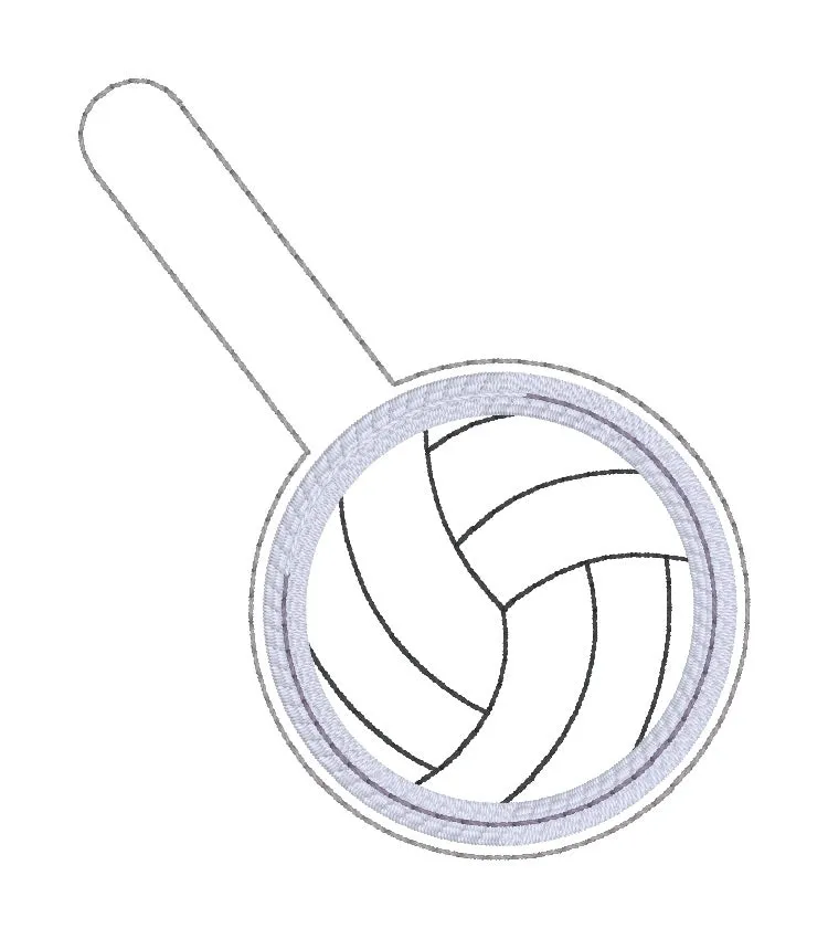 Volleyball applique shaker snap tab and eyelet fob machine embroidery file (single and multi files included) DIGITAL DOWNLOAD