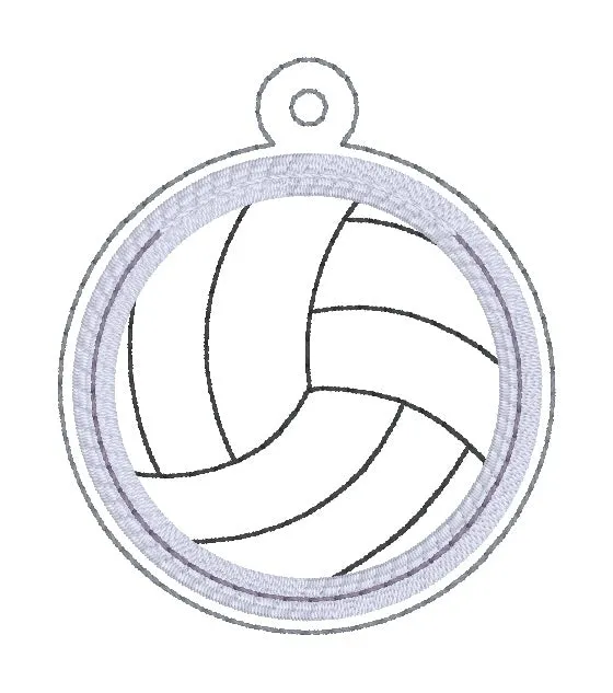 Volleyball applique shaker snap tab and eyelet fob machine embroidery file (single and multi files included) DIGITAL DOWNLOAD