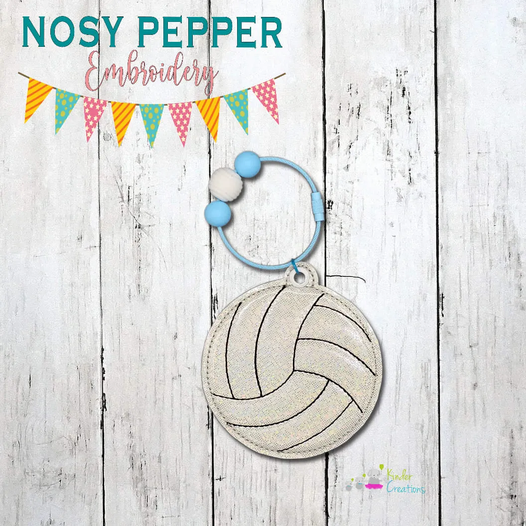 Volleyball Puff bookmark/ornament/bag tag machine embroidery design DIGITAL DOWNLOAD