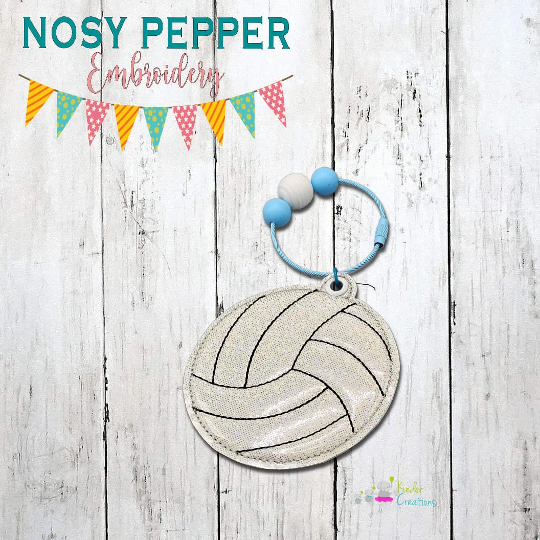 Volleyball Puff bookmark/ornament/bag tag machine embroidery design DIGITAL DOWNLOAD