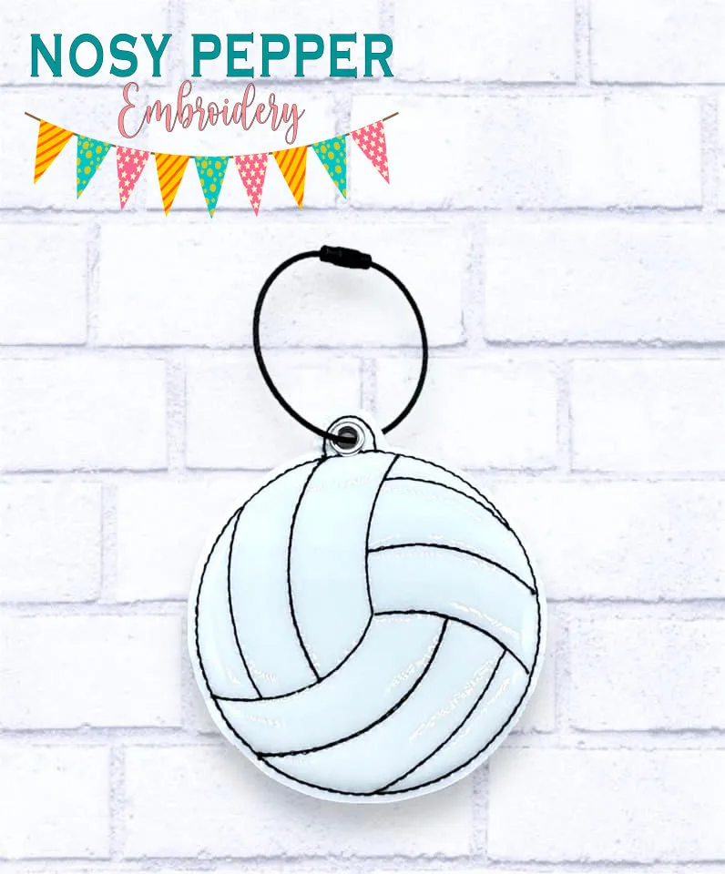 Volleyball Puff bookmark/ornament/bag tag machine embroidery design DIGITAL DOWNLOAD