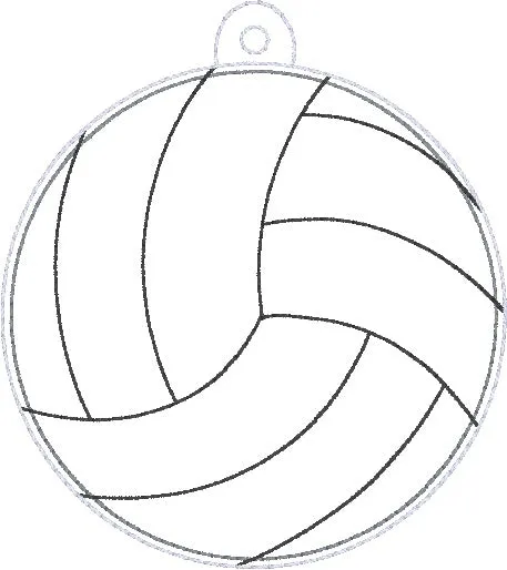 Volleyball Puff bookmark/ornament/bag tag machine embroidery design DIGITAL DOWNLOAD