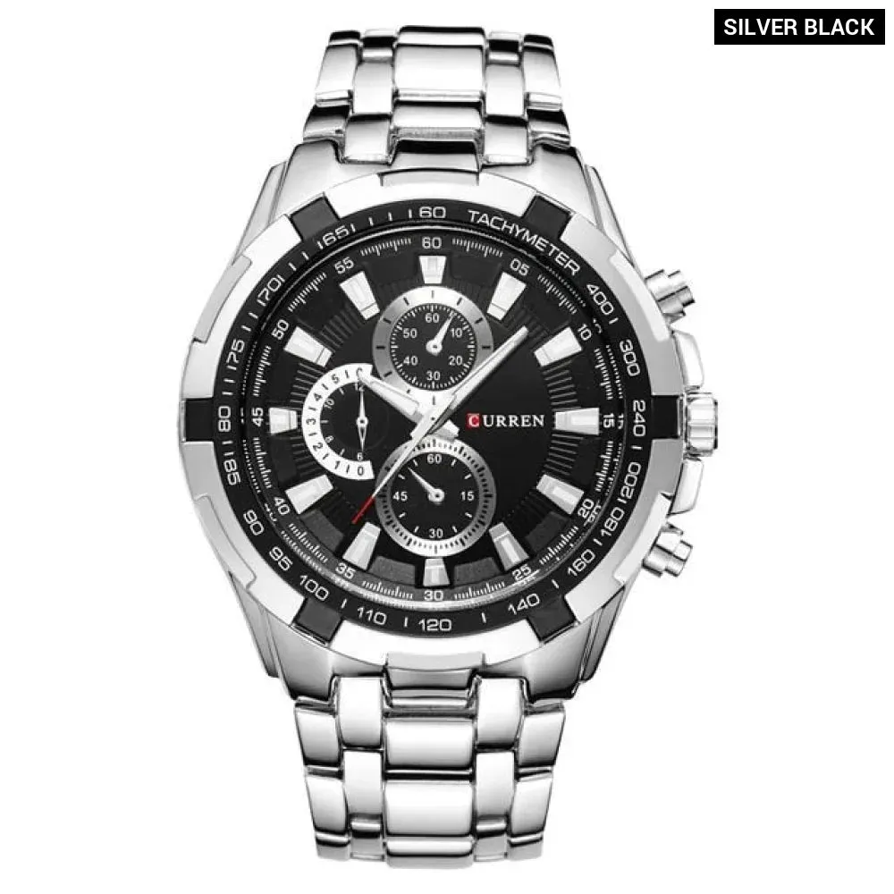 Watches Men Fashion&casual Quartz Wristwatches Classic Analog Sports Steel Band Clockes