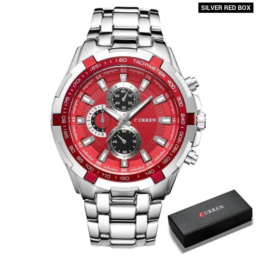 Watches Men Fashion&casual Quartz Wristwatches Classic Analog Sports Steel Band Clockes