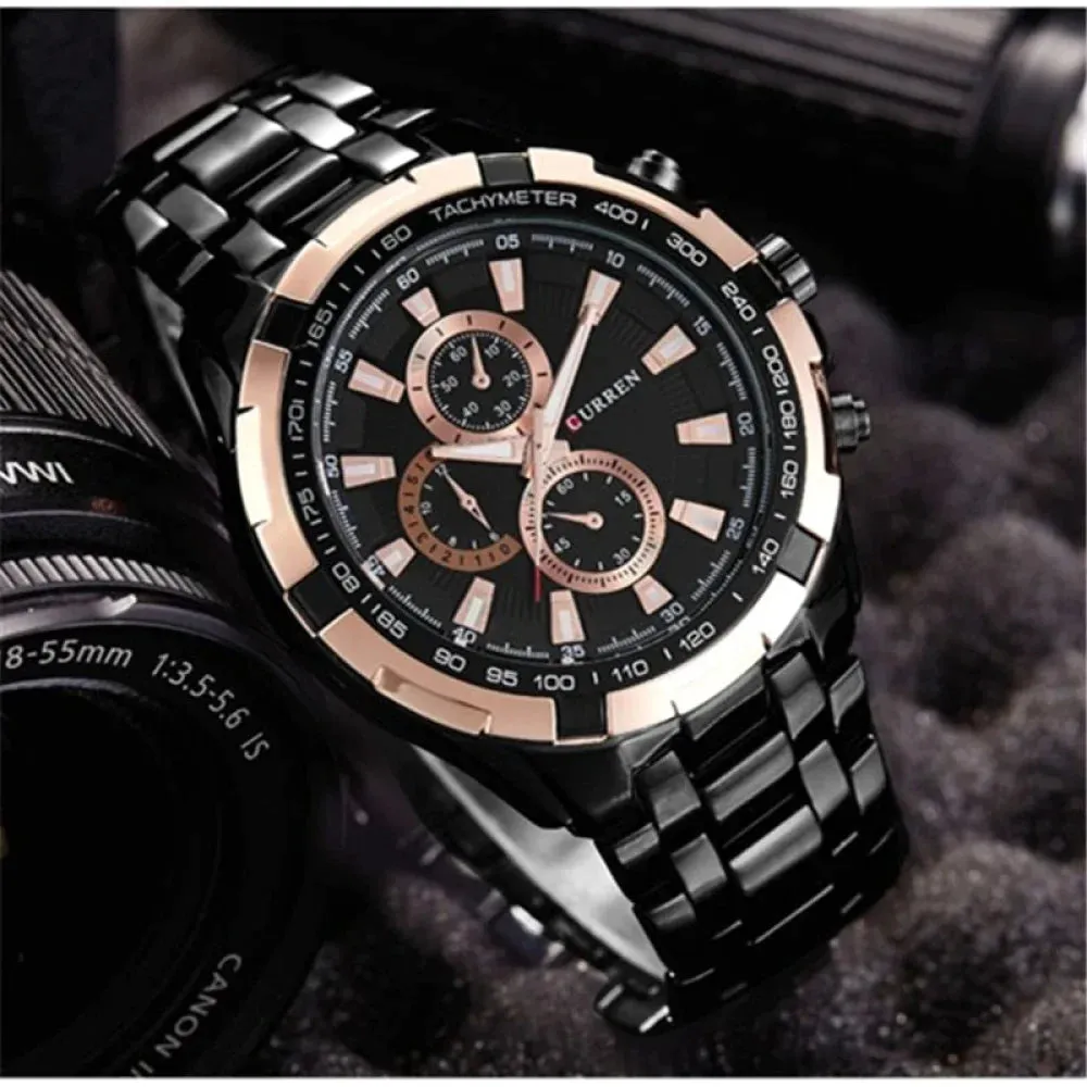 Watches Men Fashion&casual Quartz Wristwatches Classic Analog Sports Steel Band Clockes