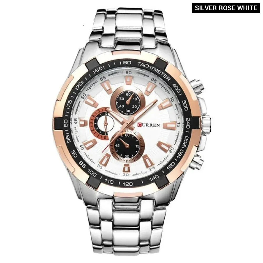 Watches Men Fashion&casual Quartz Wristwatches Classic Analog Sports Steel Band Clockes