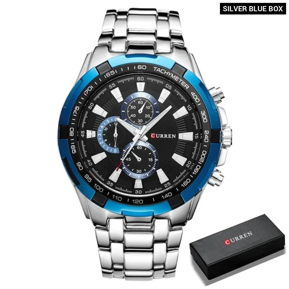 Watches Men Fashion&casual Quartz Wristwatches Classic Analog Sports Steel Band Clockes