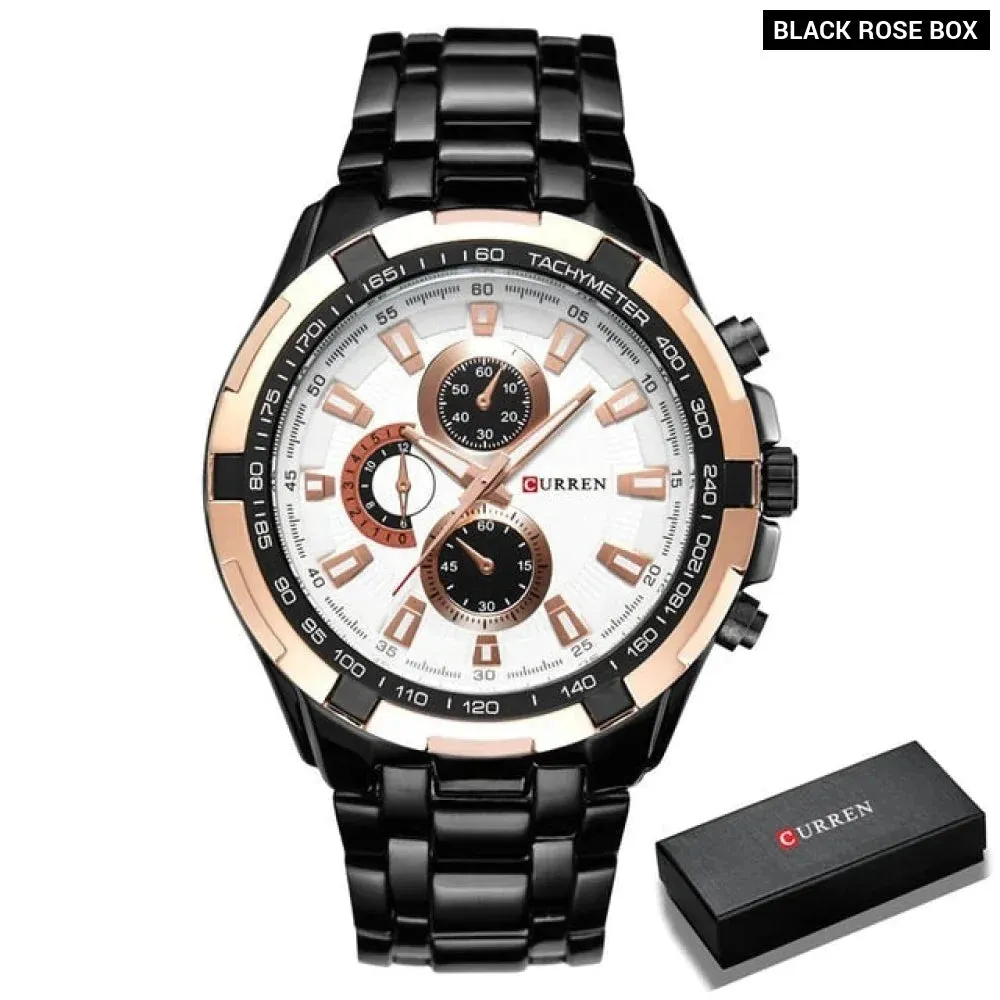 Watches Men Fashion&casual Quartz Wristwatches Classic Analog Sports Steel Band Clockes