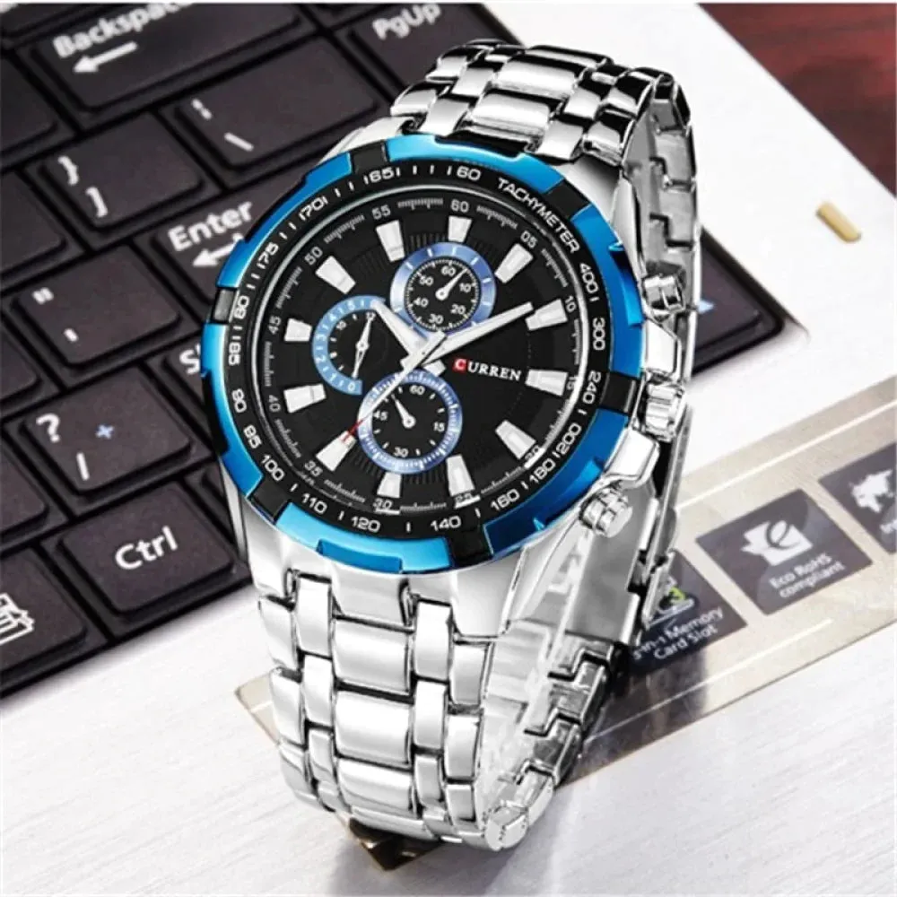 Watches Men Fashion&casual Quartz Wristwatches Classic Analog Sports Steel Band Clockes