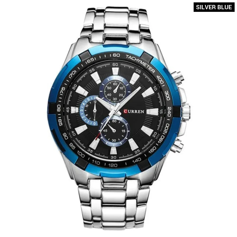 Watches Men Fashion&casual Quartz Wristwatches Classic Analog Sports Steel Band Clockes