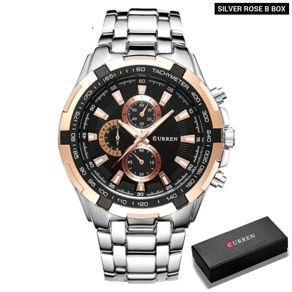 Watches Men Fashion&casual Quartz Wristwatches Classic Analog Sports Steel Band Clockes