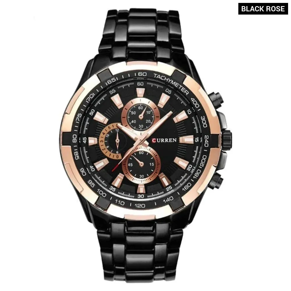 Watches Men Fashion&casual Quartz Wristwatches Classic Analog Sports Steel Band Clockes