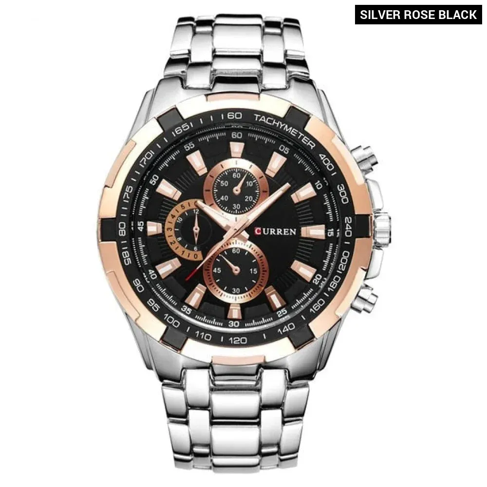Watches Men Fashion&casual Quartz Wristwatches Classic Analog Sports Steel Band Clockes