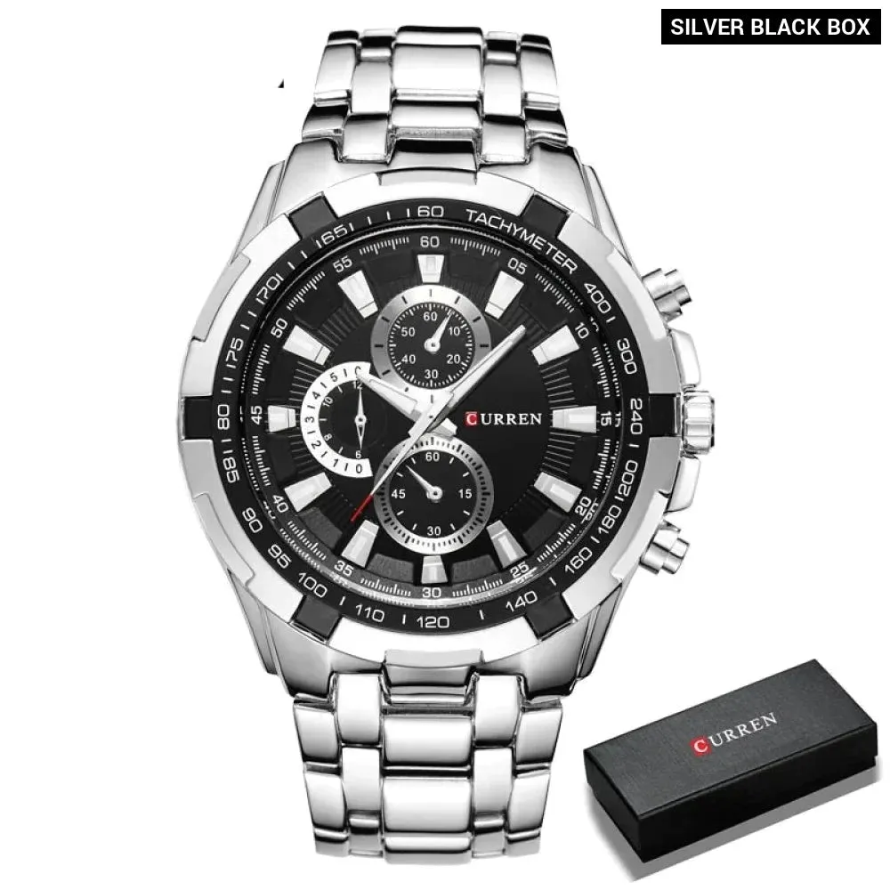 Watches Men Fashion&casual Quartz Wristwatches Classic Analog Sports Steel Band Clockes