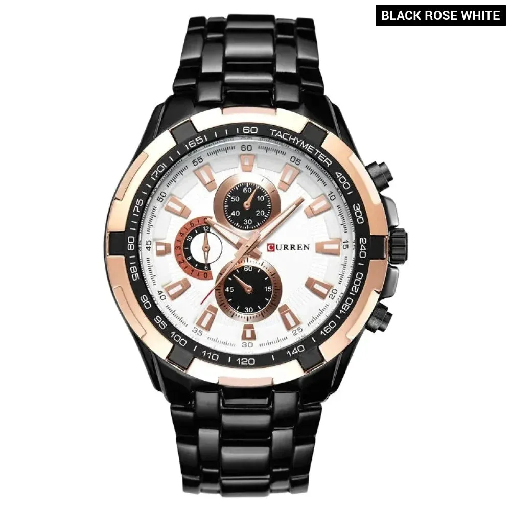Watches Men Fashion&casual Quartz Wristwatches Classic Analog Sports Steel Band Clockes