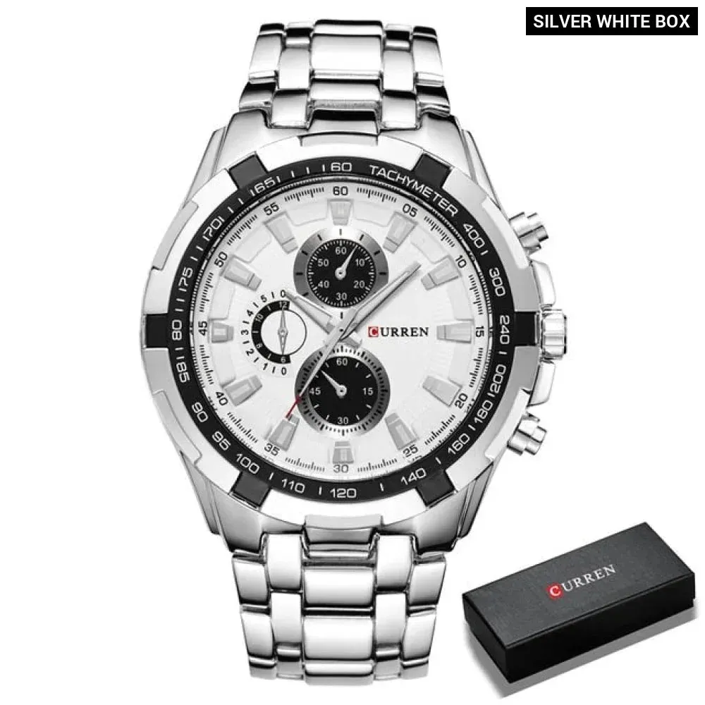Watches Men Fashion&casual Quartz Wristwatches Classic Analog Sports Steel Band Clockes