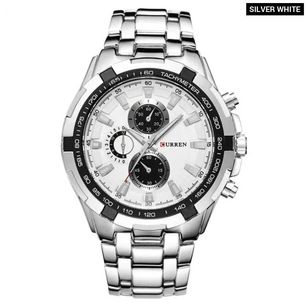 Watches Men Fashion&casual Quartz Wristwatches Classic Analog Sports Steel Band Clockes