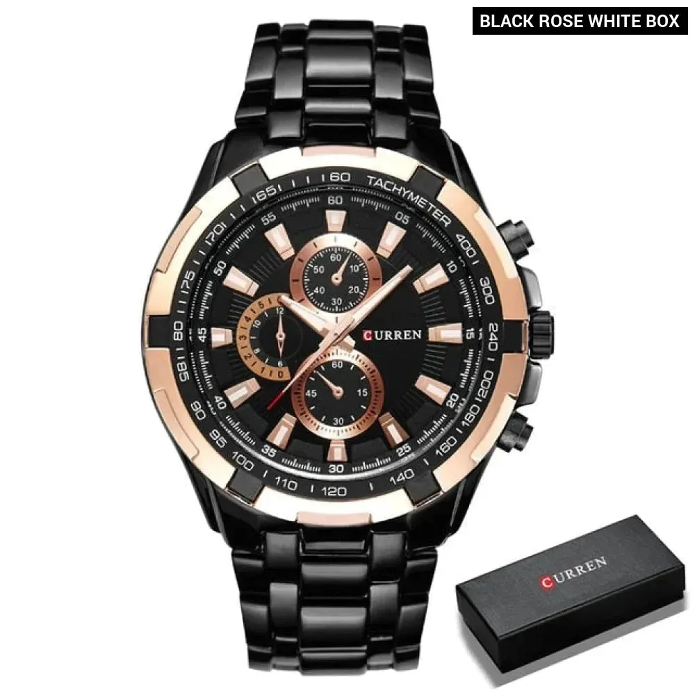 Watches Men Fashion&casual Quartz Wristwatches Classic Analog Sports Steel Band Clockes