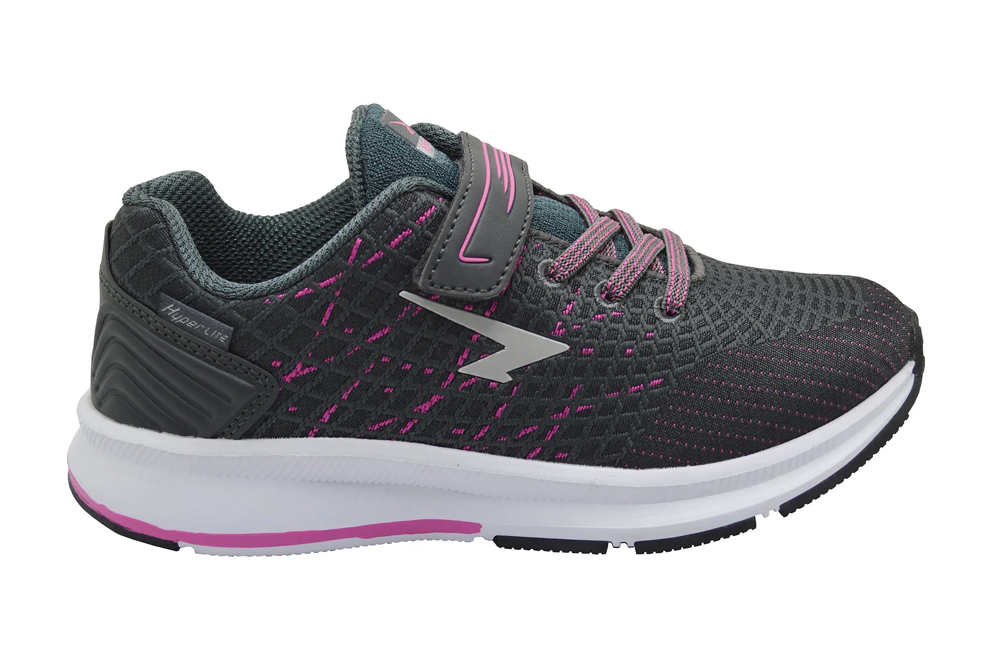 Weave Girls V Strap Runner - Charcoal Fuchsia