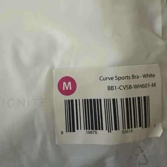 White Curve Bra Buffbunny Size Medium