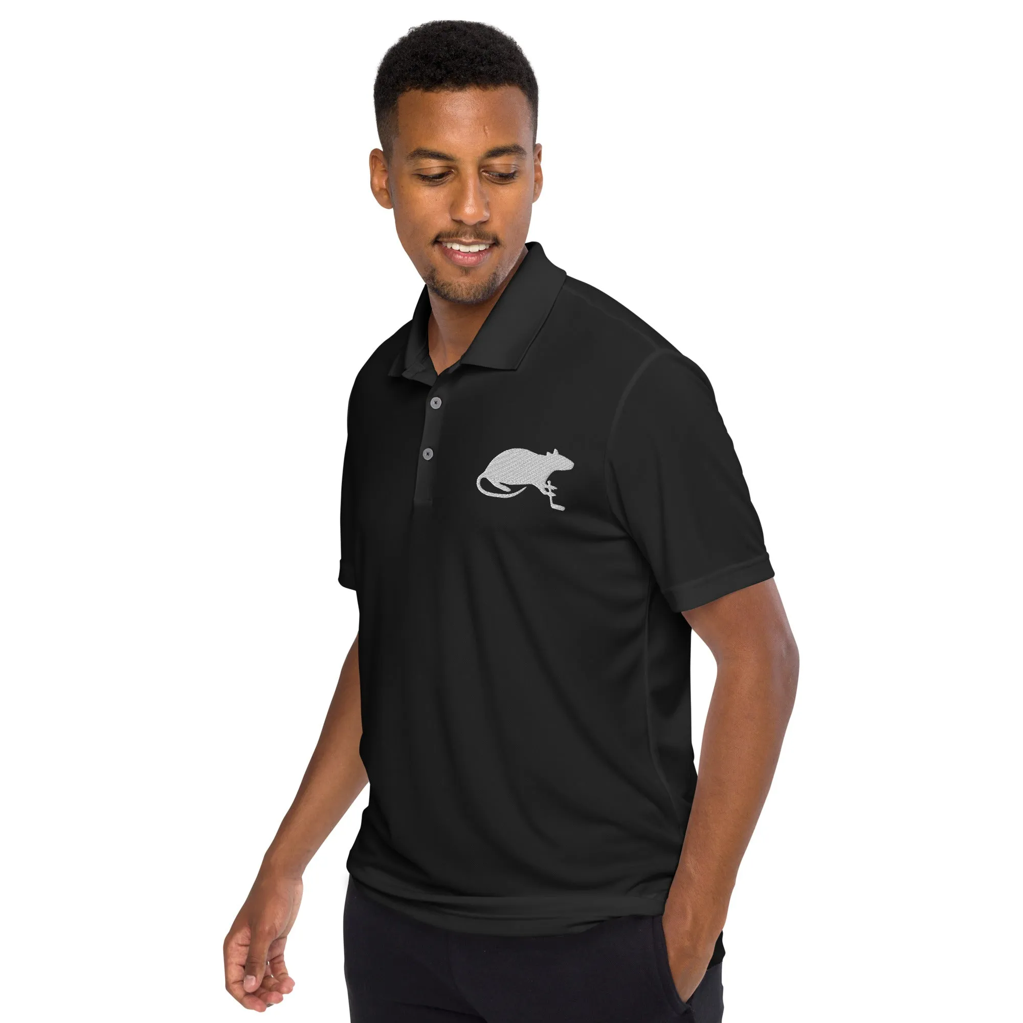 White Stick and Rat River Rat adidas performance polo shirt