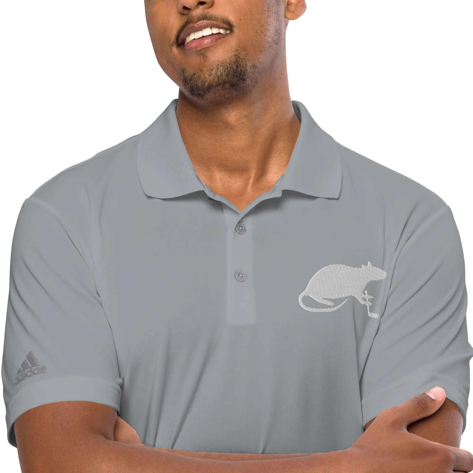 White Stick and Rat River Rat adidas performance polo shirt